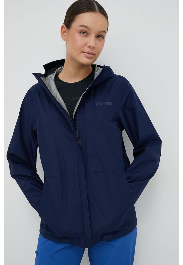 Marmot kurtka outdoorowa Minimalist GORE-TEX kolor granatowy gore-tex. Kolor: niebieski. Materiał: tkanina, tworzywo sztuczne, włókno, materiał. Technologia: Gore-Tex