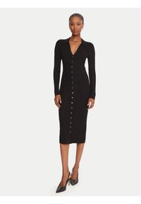 Guess Sukienka dzianinowa W5BK60 Z2YJ2 Czarny Slim Fit. Kolor: czarny. Materiał: wiskoza
