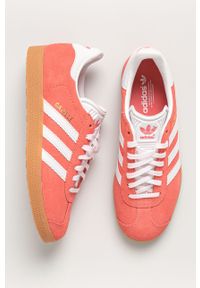 adidas Originals - Buty Gazelle W. Nosek buta: okrągły. Zapięcie: sznurówki. Kolor: różowy. Materiał: materiał, syntetyk, skóra, guma, zamsz. Szerokość cholewki: normalna. Obcas: na obcasie. Model: Adidas Gazelle. Wysokość obcasa: niski #4