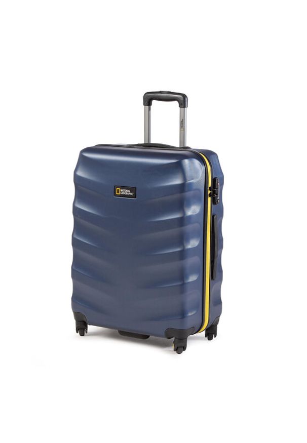 Średnia Materiałowa Walizka National Geographic. Kolor: niebieski. Materiał: materiał