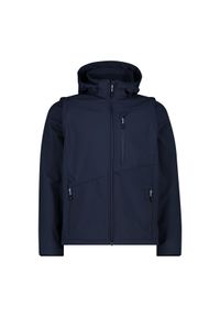 Kurtka męska turystyczna CMP 33A1827. Typ kołnierza: kaptur. Kolor: niebieski. Materiał: softshell. Sport: turystyka piesza #1