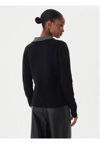 ICONA Sweter RI5KT005 Czarny Regular Fit. Kolor: czarny. Materiał: wełna