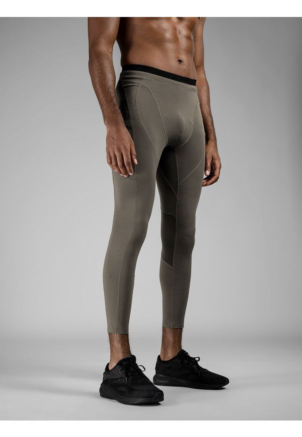 4f - 4F Legginsy treningowe z materiałów z recyklingu męskie 4F x Robert Lewandowski S. Kolor: brązowy. Materiał: materiał. Sport: fitness
