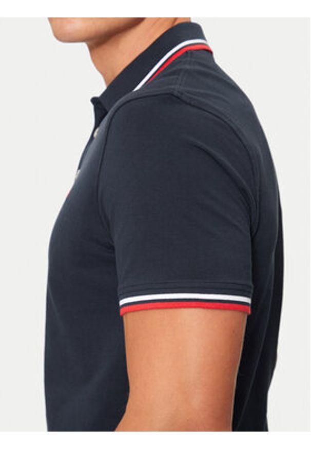 Jack & Jones Polo Paulos 12136668 Granatowy Slim Fit. Typ kołnierza: polo. Kolor: niebieski. Materiał: bawełna