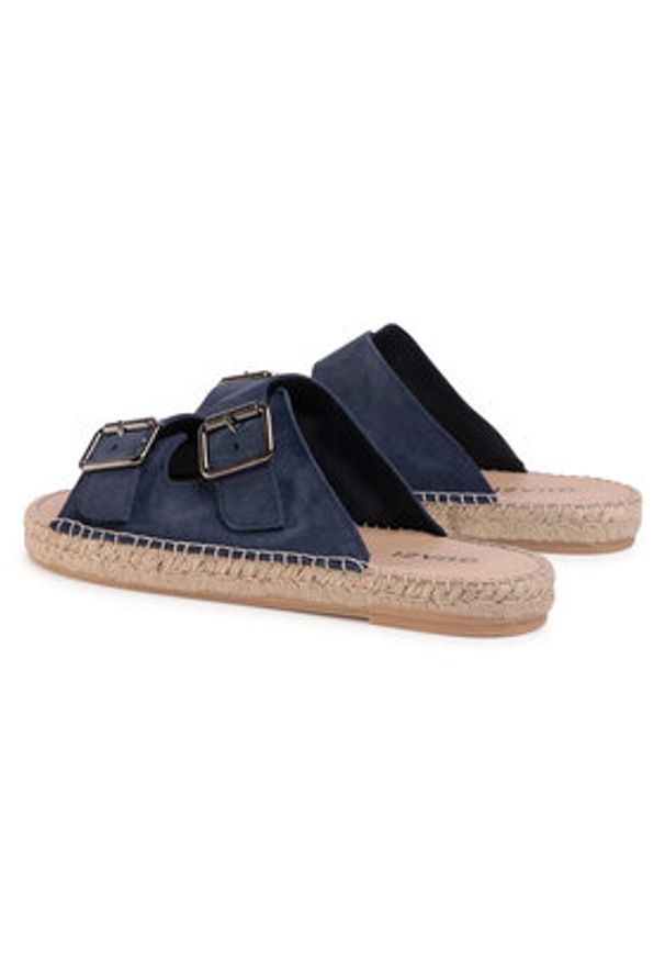 QUAZI Espadryle QZ-63-04-000623 Granatowy. Kolor: niebieski. Materiał: zamsz, skóra