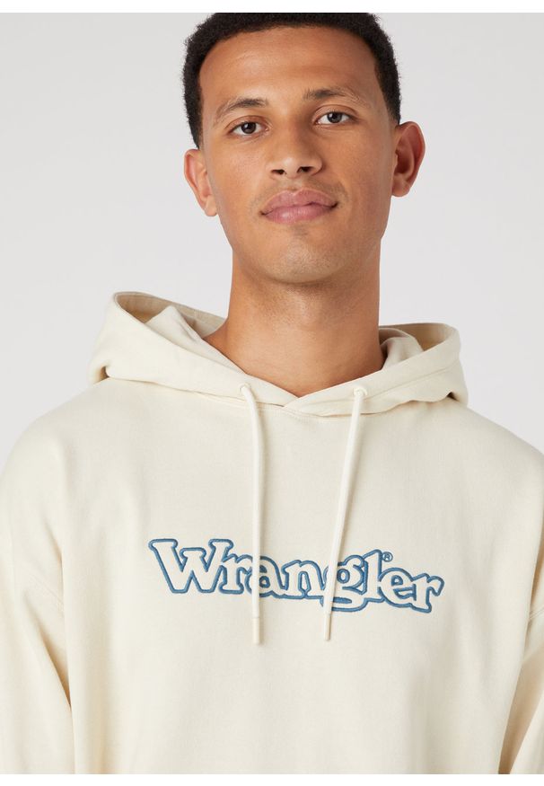 Wrangler - WRANGLER GRAPHIC HOODIE MĘSKA BLUZA LOGO NADRUK TURTLEDOVE W674I3C23 112337483. Wzór: nadruk