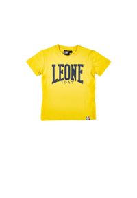 LEONE 1947 APPAREL - Dziecięcy t-shirt basic Leone z krótkim rękawem. Kolor: żółty. Długość rękawa: krótki rękaw. Długość: krótkie. Sport: joga i pilates