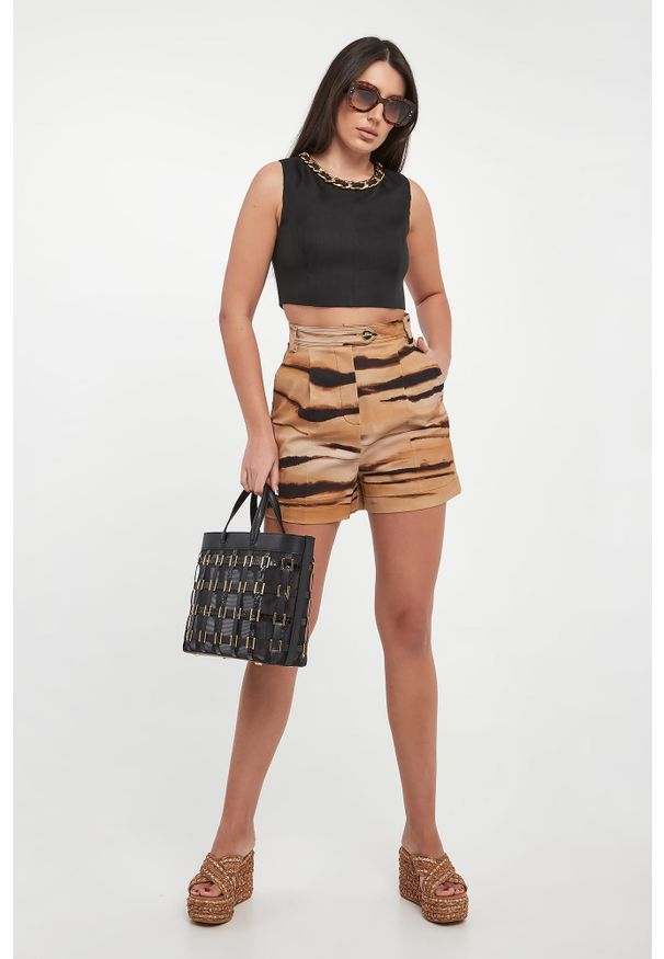 Elisabetta Franchi - Szorty damskie z motywem zwierzęcym ELISABETTA FRANCHI. Wzór: motyw zwierzęcy