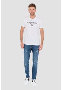Dolce and Gabbana - DOLCE & GABBANA Biały męski t-shirt, Rozmiar 48. Kolor: biały