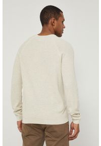 medicine - Medicine Sweter bawełniany męski kolor beżowy lekki. Okazja: na co dzień. Kolor: beżowy. Materiał: bawełna. Długość rękawa: raglanowy rękaw. Długość: krótkie. Styl: casual #5