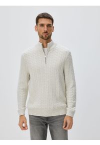 Reserved - Sweter z domieszką wełny - złamana biel. Materiał: wełna #1