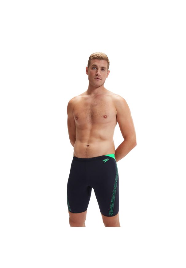 Kąpielówki męskie spodenki kąpielowe Speedo HyperBoom. Kolor: niebieski, zielony, wielokolorowy. Wzór: aplikacja