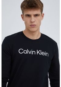 Calvin Klein Underwear bluza męska kolor czarny z nadrukiem. Okazja: na co dzień. Kolor: czarny. Materiał: poliester, tkanina. Wzór: nadruk. Styl: casual