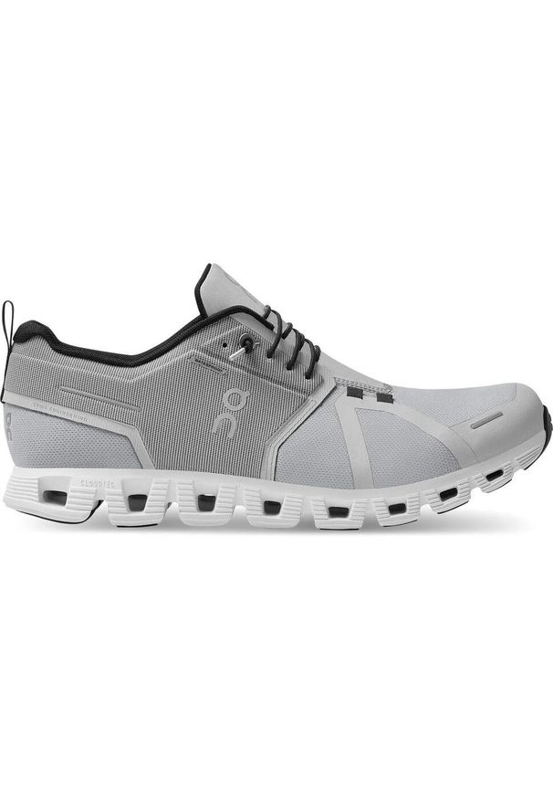 On Running - Buty do biegania męskie On Cloud 5 Waterproof. Zapięcie: sznurówki. Kolor: biały, wielokolorowy, szary. Materiał: tkanina. Szerokość cholewki: normalna