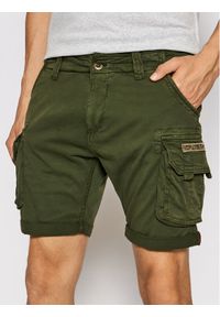 Alpha Industries Szorty materiałowe Crew 176203 Zielony Slim Fit. Kolor: zielony. Materiał: bawełna #1