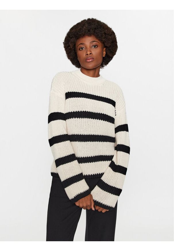 Vero Moda Sweter 10293683 Beżowy Regular Fit. Kolor: beżowy. Materiał: bawełna