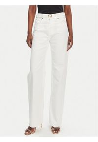 TwinSet - TWINSET Jeansy 251TT2210 Biały Straight Fit. Kolor: biały