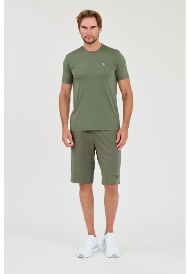 EA7 Emporio Armani - EA7 Zielony męski t-shirt, Rozmiar L. Kolor: zielony