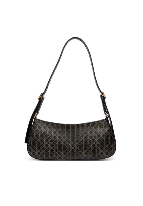 Calvin Klein Torebka Emblem Aop Small Shoulder Bag LV04F3324G Czarny. Kolor: czarny. Materiał: skórzane