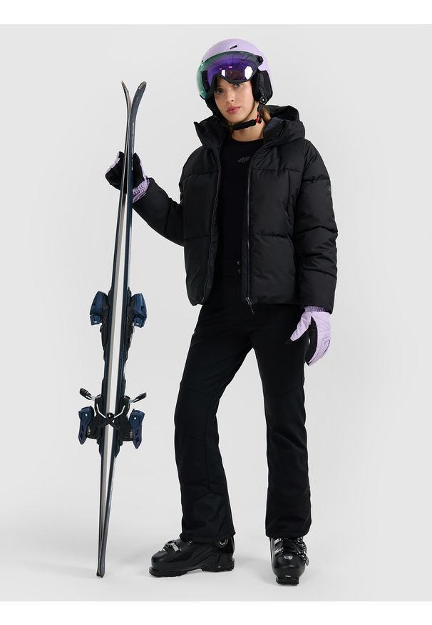 4f - 4F Kurtka narciarska membrana 5000 damska - czarna S. Kolor: czarny. Materiał: poliester, materiał. Wzór: gładki. Sezon: zima