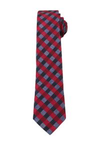 Alties - Czerwono-Granatowy Elegancki Krawat w Kratkę -ALTIES- 6 cm, Męski. Kolor: niebieski, wielokolorowy, czerwony. Materiał: tkanina. Wzór: kratka. Styl: elegancki