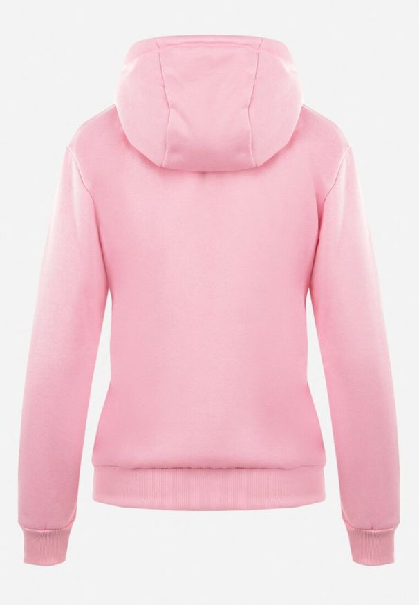 Born2be - Różowa Bluza z Kapturem Zapinana na Suwak Bran. Okazja: na spacer, na co dzień. Typ kołnierza: kaptur. Kolor: różowy. Materiał: polar, jeans, materiał. Długość rękawa: długi rękaw. Długość: długie. Styl: elegancki, casual