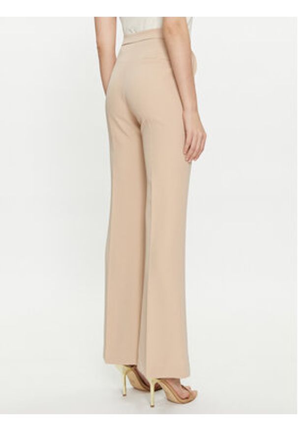 Maryley Spodnie materiałowe 24EB587/43PG Beżowy Wide Leg. Kolor: beżowy. Materiał: syntetyk