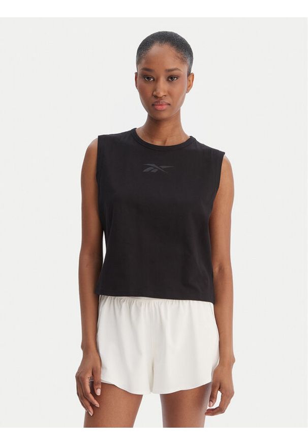 Reebok Top Erica RK25499CCW Czarny Relaxed Fit. Kolor: czarny. Materiał: bawełna