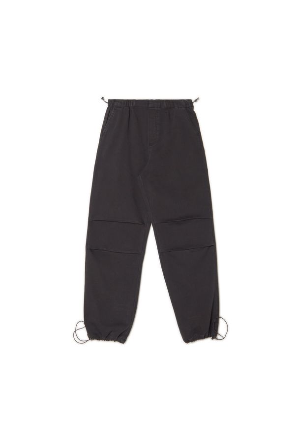 Cropp - Czarne jeansy parachute - Czarny. Kolor: czarny. Długość: długie