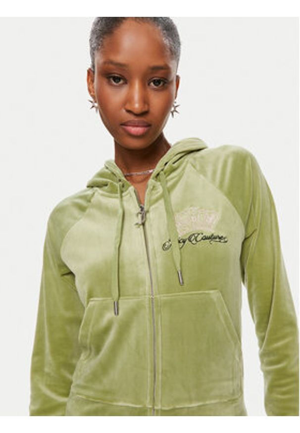 Juicy Couture Bluza Madison JCWAS23329 Zielony Slim Fit. Kolor: zielony. Materiał: welur, syntetyk