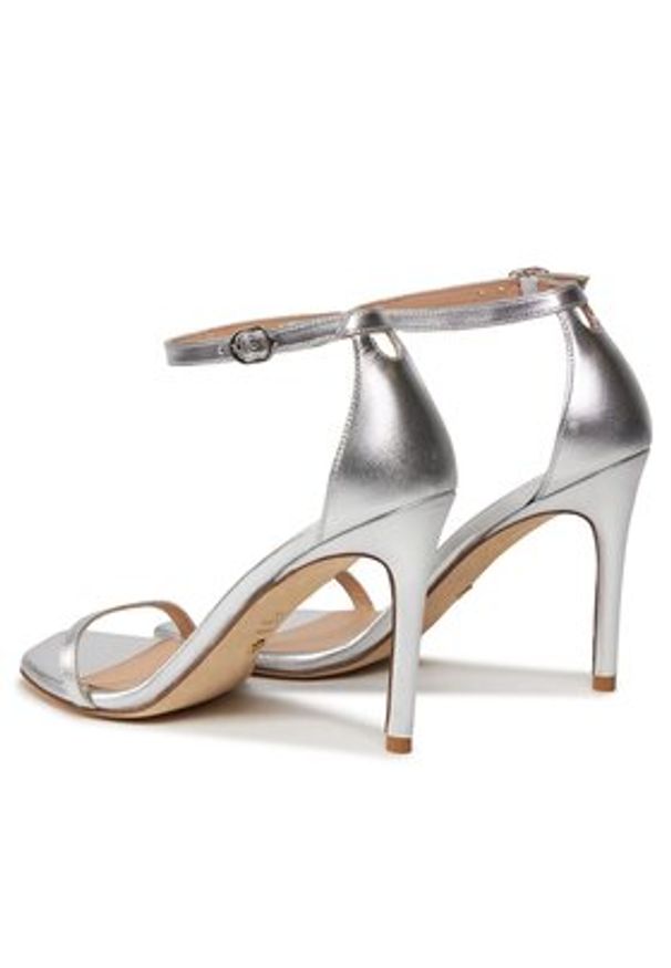 Stuart Weitzman Sandały Nudistcurve 100 Sanda SA178 Srebrny. Kolor: srebrny. Materiał: skóra