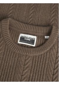 Jack & Jones - Jack&Jones Sweter 12261436 Brązowy Regular Fit. Kolor: brązowy. Materiał: bawełna #3