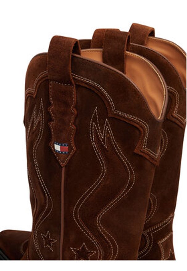 TOMMY HILFIGER - Tommy Hilfiger Kowbojki Archive EN0EN03095 Brązowy. Kolor: brązowy. Materiał: skóra, zamsz