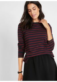 bonprix - Bluzka z długim rękawem i dekoltem w łódkę (2 szt.). Kolor: czarny. Długość rękawa: długi rękaw. Długość: długie #1