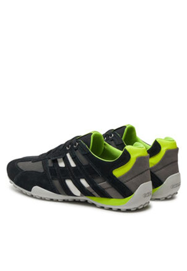 Geox Sneakersy Uomo Snake U4507A 022EK C9151 Czarny. Kolor: czarny. Materiał: zamsz, skóra