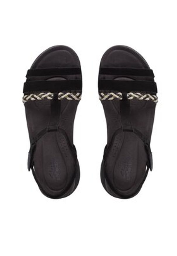 Clarks Sandały Amanda Tealite 26171125 Czarny. Kolor: czarny. Materiał: skóra, nubuk