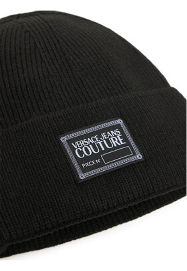 Versace Jeans Couture Czapka Big Beanie 79YAZK50 Czarny. Kolor: czarny. Materiał: poliester, materiał