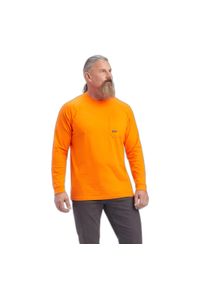 Koszulka z długim rękawem Ariat Rebar Cotton Strong. Kolor: pomarańczowy. Materiał: jersey, bawełna. Długość rękawa: długi rękaw. Długość: długie