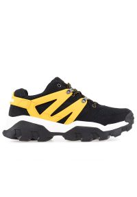 CATerpillar - Buty Caterpillar Reactor P110580 - czarno-żółte. Zapięcie: sznurówki. Kolor: żółty, wielokolorowy, czarny. Materiał: skóra, materiał, zamsz, guma. Szerokość cholewki: normalna #1