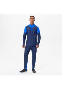 KIPSTA - Bluza piłkarska Kipsta Viralto Club na krótki suwak. Kolor: niebieski. Materiał: poliester, materiał, elastan. Długość: krótkie. Sport: piłka nożna