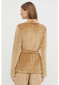 United Colors of Benetton szlafrok kolor brązowy. Kolor: brązowy. Materiał: dzianina #4