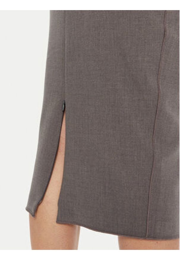 ACCESS FASHION Sukienka koktajlowa 44-3311-504 Szary Slim Fit. Kolor: szary. Materiał: syntetyk. Styl: wizytowy