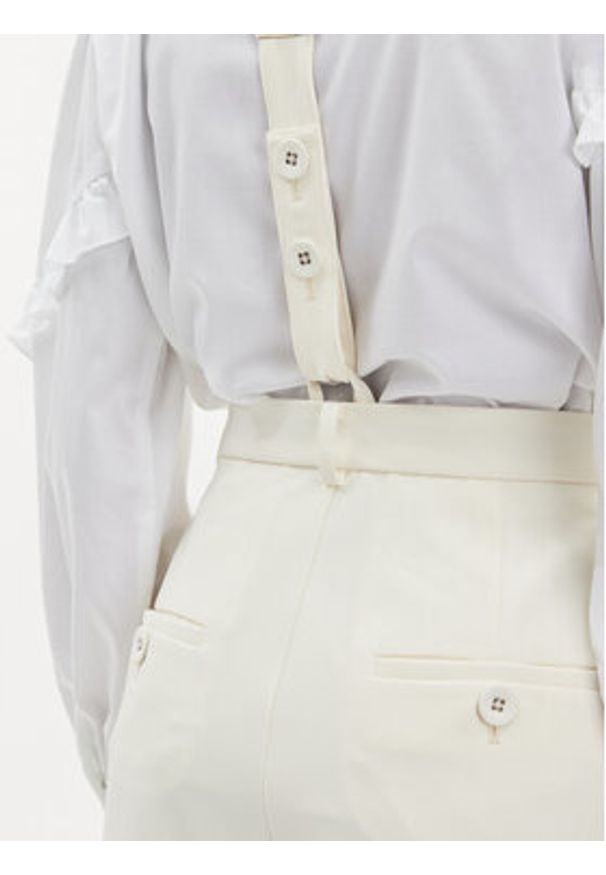 Custommade Spodnie materiałowe Pien 999825531 Écru Regular Fit. Materiał: wełna, syntetyk