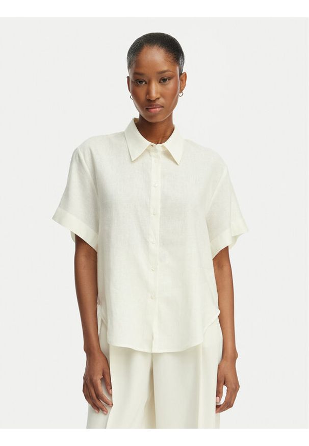 Hugo - HUGO Koszula Encantada 50566793 Beżowy Relaxed Fit. Kolor: beżowy. Materiał: wiskoza, len