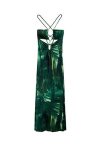 Desigual Sukienka letnia Montpellier 25SWVK55 Zielony Slim Fit. Kolor: zielony. Materiał: wiskoza. Sezon: lato #5