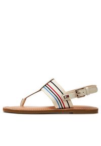 TOMMY HILFIGER - Tommy Hilfiger Sandały Flat Sandal Stripes FW0FW07924 Beżowy. Kolor: beżowy