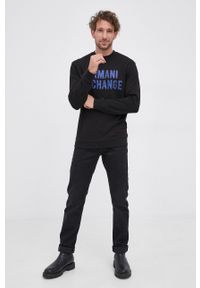 Armani Exchange Bluza męska kolor czarny z nadrukiem. Okazja: na co dzień. Kolor: czarny. Materiał: dzianina. Wzór: nadruk. Styl: casual #3