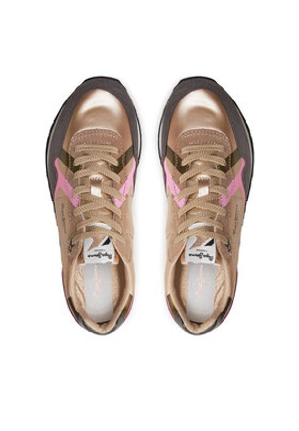 Pepe Jeans Sneakersy PLS40021 Beżowy. Kolor: beżowy. Materiał: materiał