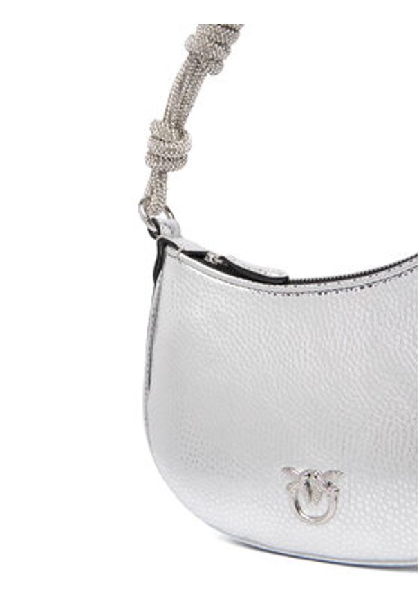 Pinko - PINKO Torebka Half Moon Baby C + Manico Al 25-26 PLTT 105913 A2WD Srebrny. Kolor: srebrny. Materiał: skórzane