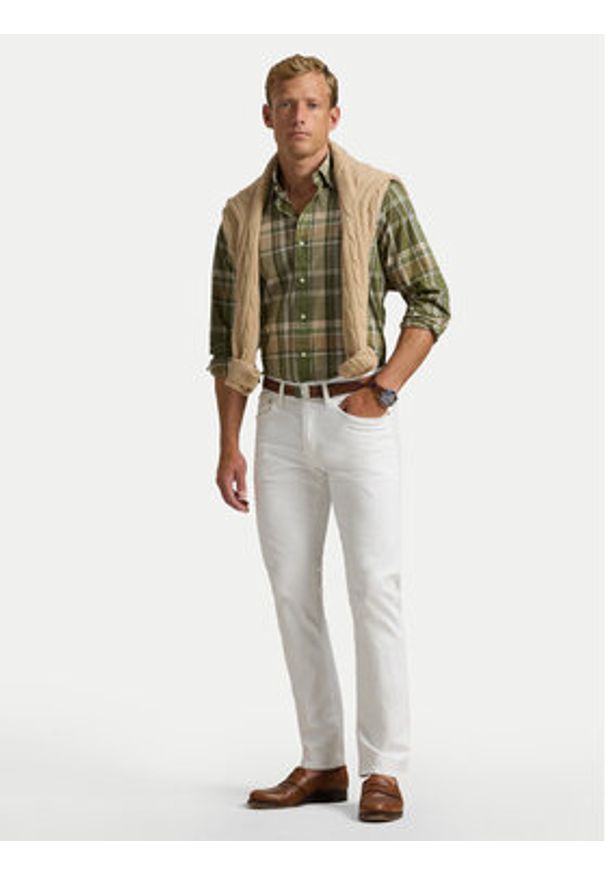 Polo Ralph Lauren Koszula 710960639001 Zielony Custom Fit. Typ kołnierza: polo. Kolor: zielony. Materiał: bawełna